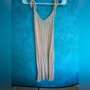 Billabong Cream Slip Dress with Coral Floral Print